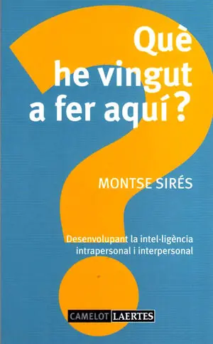 QUÈ HE VINGUT A FER AQUÍ?. DESENVOLUPANT LA INTEL·LIGÈNCIA INTRAPERSONAL I INTERPERSONAL Solange Der Vorrat Reicht