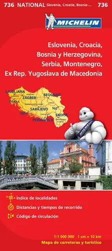 Exklusiv MAPA NATIONAL ESLOVENIA, CROACIA, BOSNIA Y HERZEGOVINA, SERBIA, MONTENEGRO, EX R