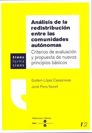ANÁLISIS DE LA REDISTRIBUCIÓN ENTRE LAS COMUNIDADES AUTÓNOMAS. CRITERIOS DE EVAL Finale Aktion