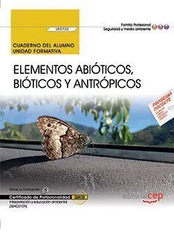 Handgefertigt CUADERNO DEL ALUMNO. ELEMENTOS ABIÓTICOS, BIÓTICOS Y ANTRÓPICOS (UF0732). CERTIF