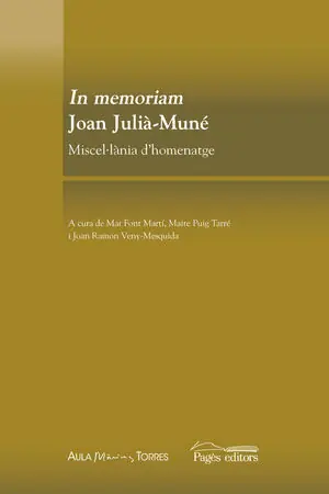 Geld-Zurück-Garantie IN MEMORIAM JOAN-JULIÀ MUNÉ. MISCEL·LÀNIA D'HOMENATGE